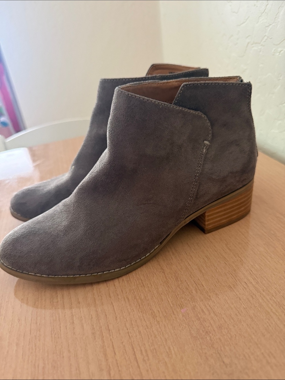 DV by Dolce Vita Taupe Suede Ankle Booties